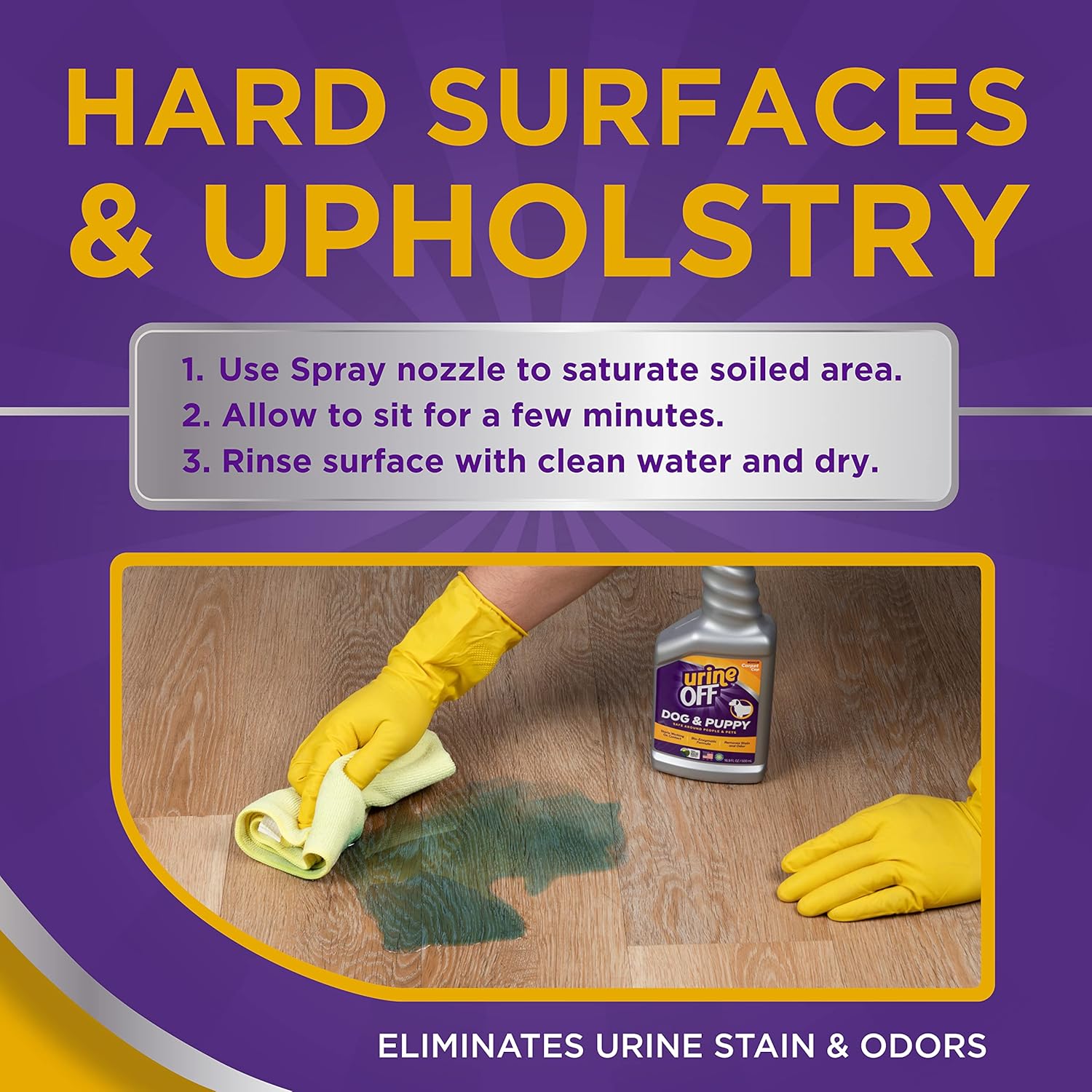Urine OFF Dog & Puppy Hard Surface Sprayer with Carpet Applicator Cap for Cats 16.9oz