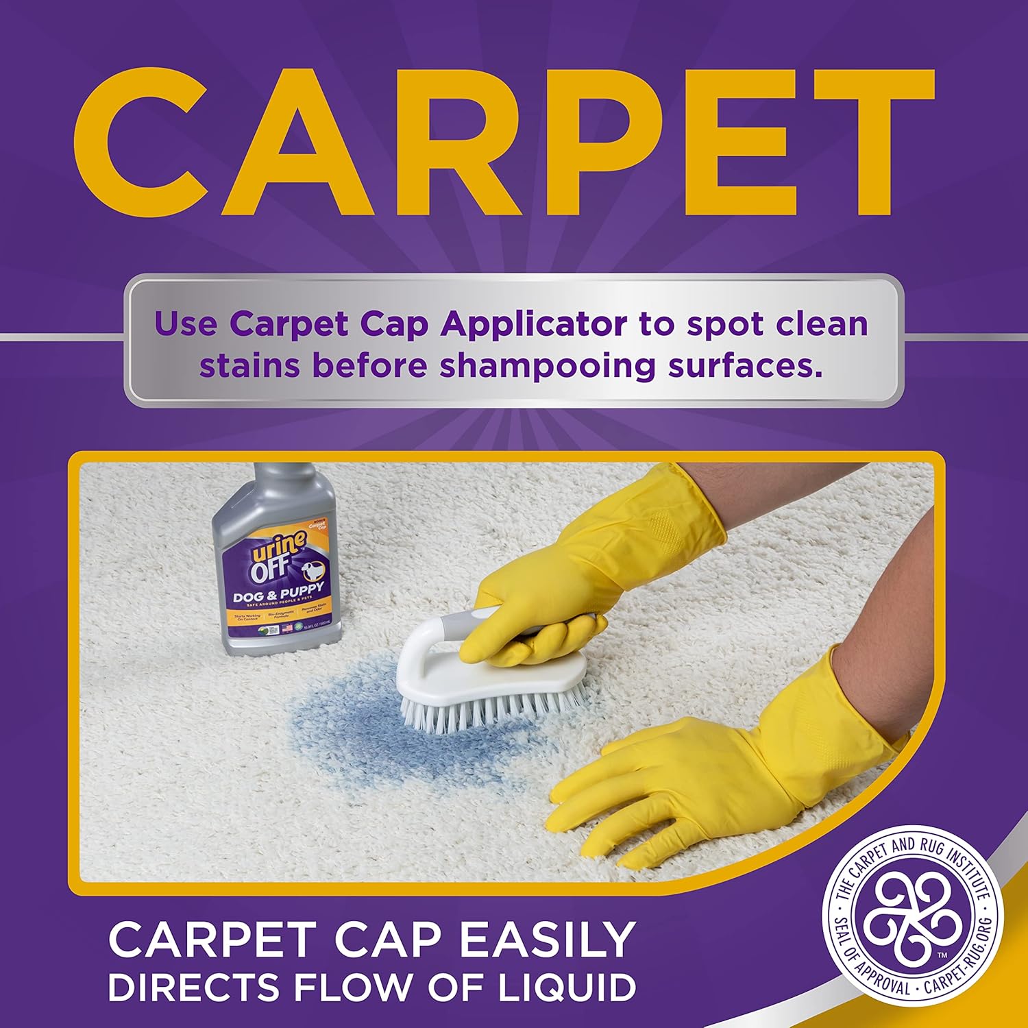 Urine OFF Dog & Puppy Hard Surface Sprayer with Carpet Applicator Cap for Cats 16.9oz