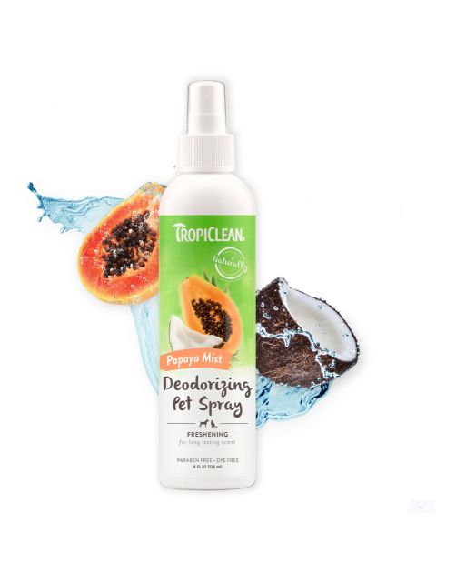 TropiClean Papaya Mist Deodorizing Spray for Pets, 8oz