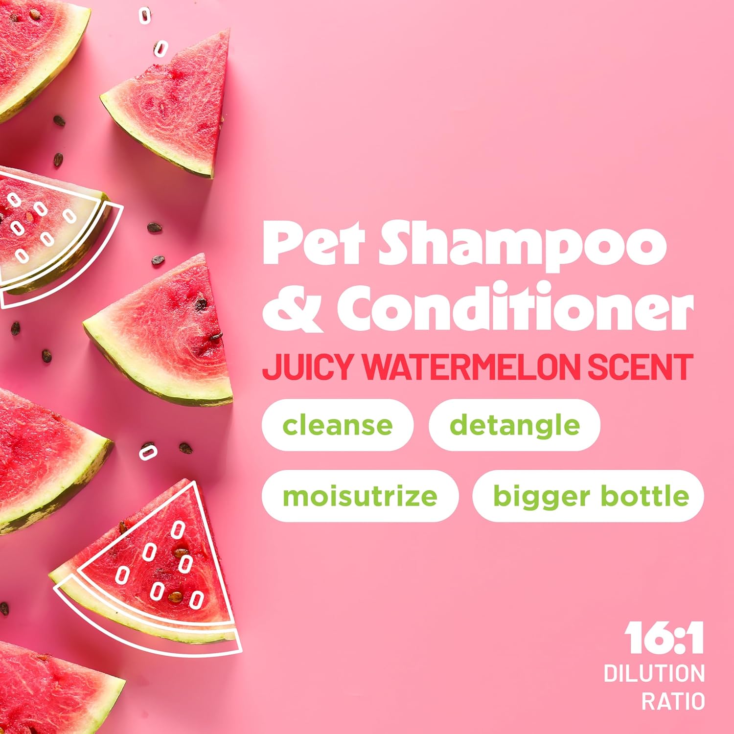 TropiClean Watermelon Refreshing 2-in-1 Pet Shampoo & Conditioner for pets, 1 gallon