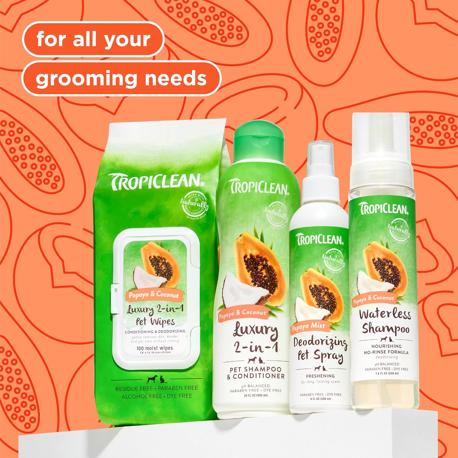 TropiClean Papaya & Coconut Luxury 2-in-1 Shampoo and Conditioner for Pets, 1 gallon