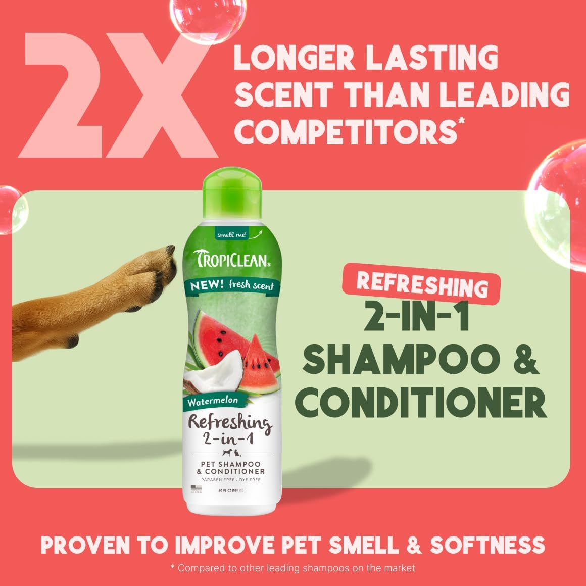TropiClean Watermelon Refreshing 2-in-1 Pet Shampoo & Conditioner