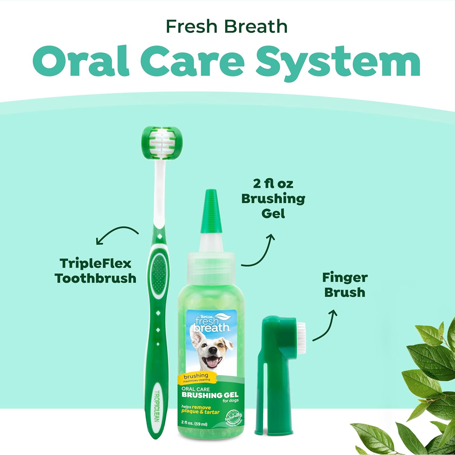 TropiClean Fresh Breath Oral Care Kit for Small and Medium Dogs