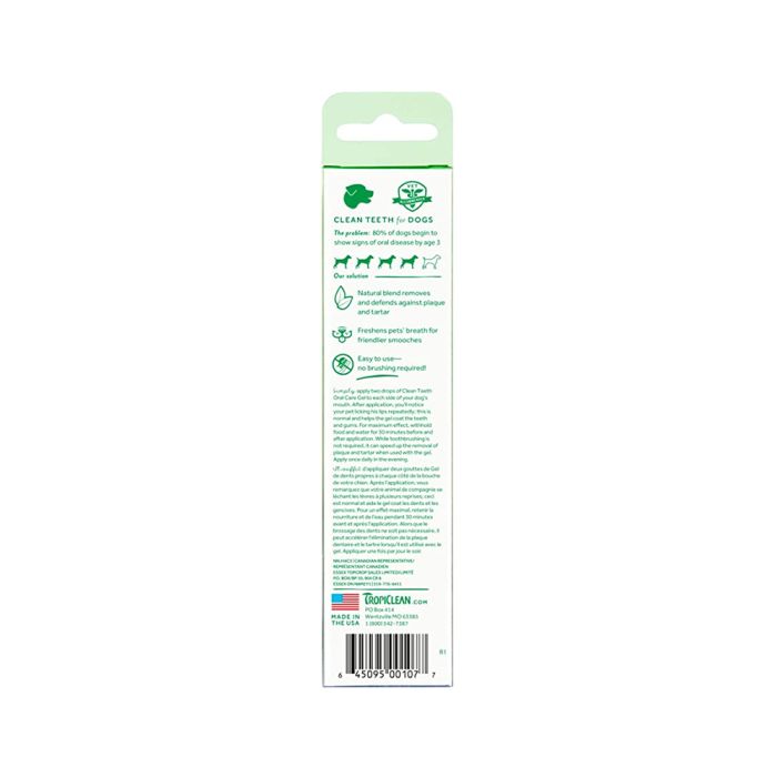 TropiClean Fresh Breath No Brushing Clean Teeth Dental & Oral Care Gel for Dogs, 2oz