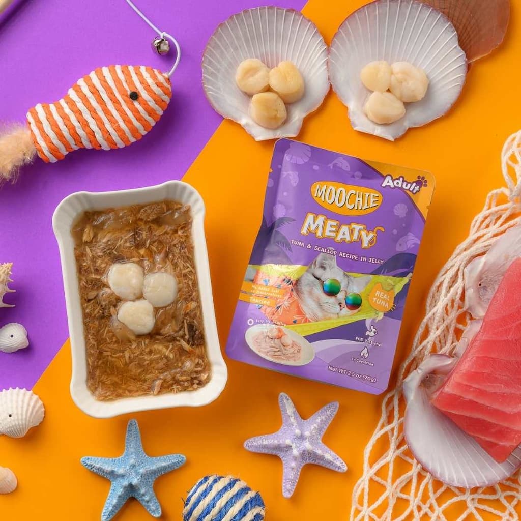 Moochie Cat Food Tuna & Scallop Recipe in Jelly Pouch 70g Pack of 12
