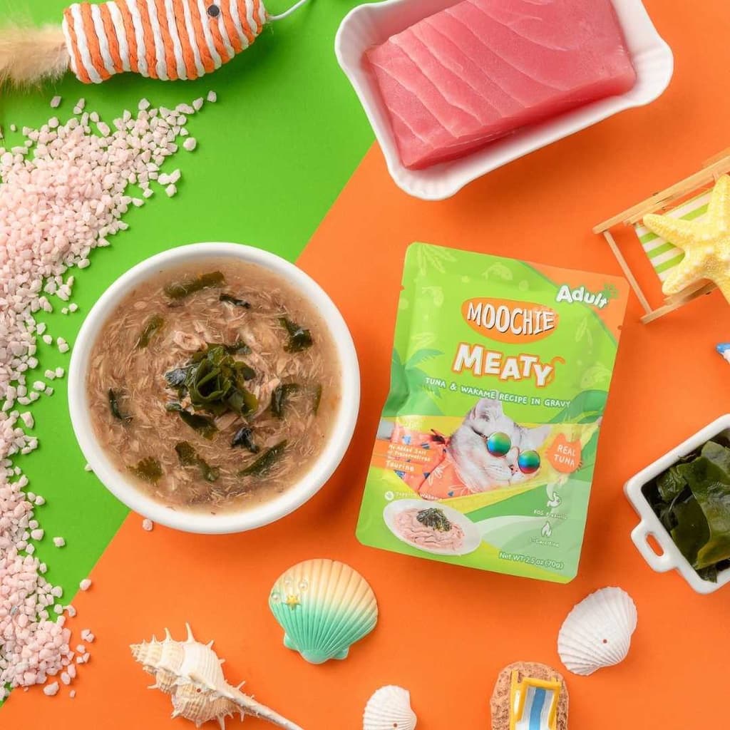 Moochie Cat Food Tuna & Wakame Recipe in Gravy Pouch 70g Pack of 12