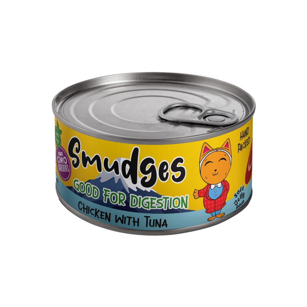 Smudges Adult Cat Chicken Flakes With Tuna In Soft Jelly 80g Pack of 12