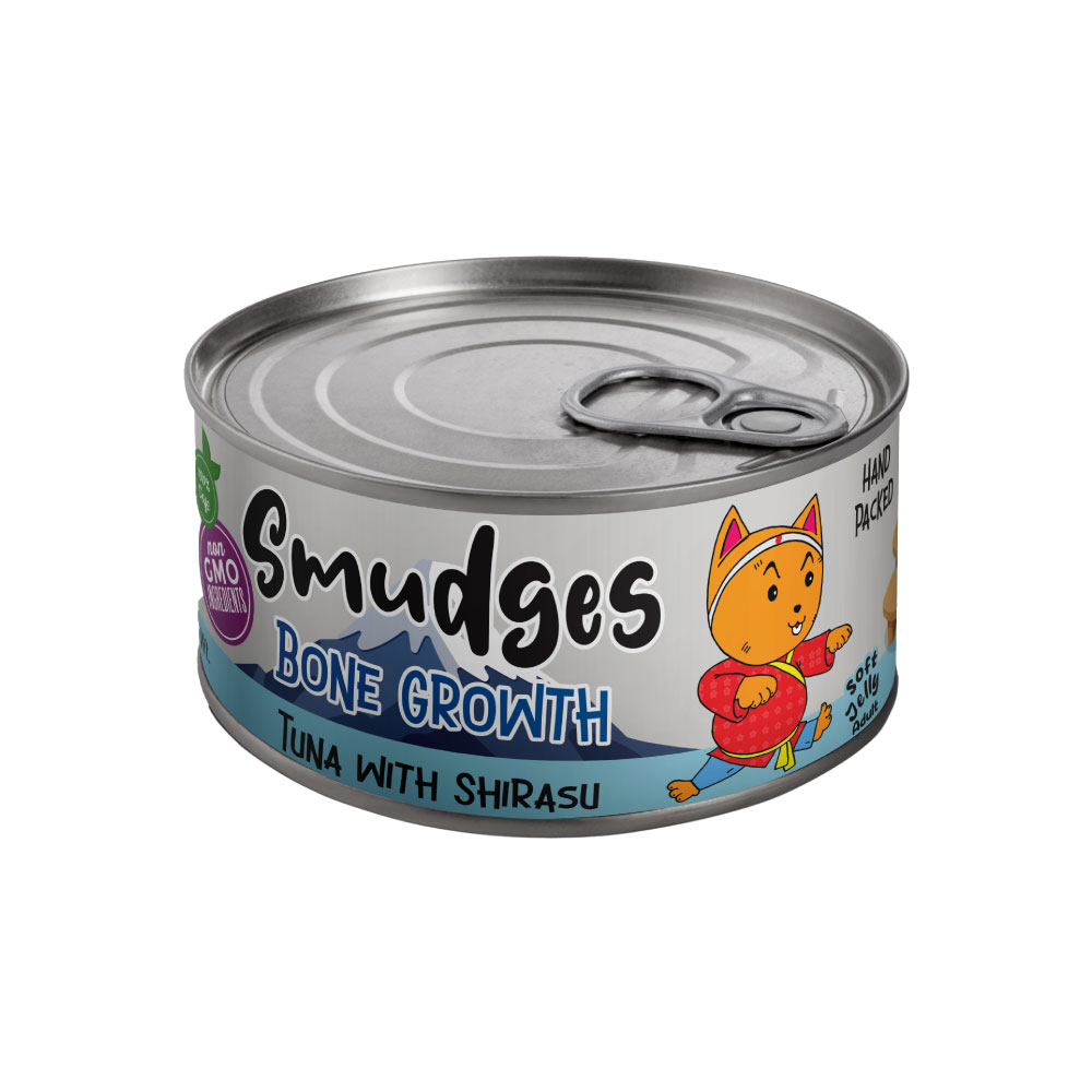 Smudges Adult Cat Tuna Flakes With Shirasu in Soft Jelly 80g Pack of 12