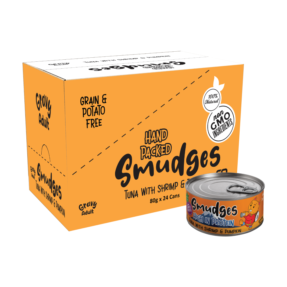 Smudges Adult Cat Tuna Flakes With Shrimp & Pumpkin in Gravy 80g Pack of 12