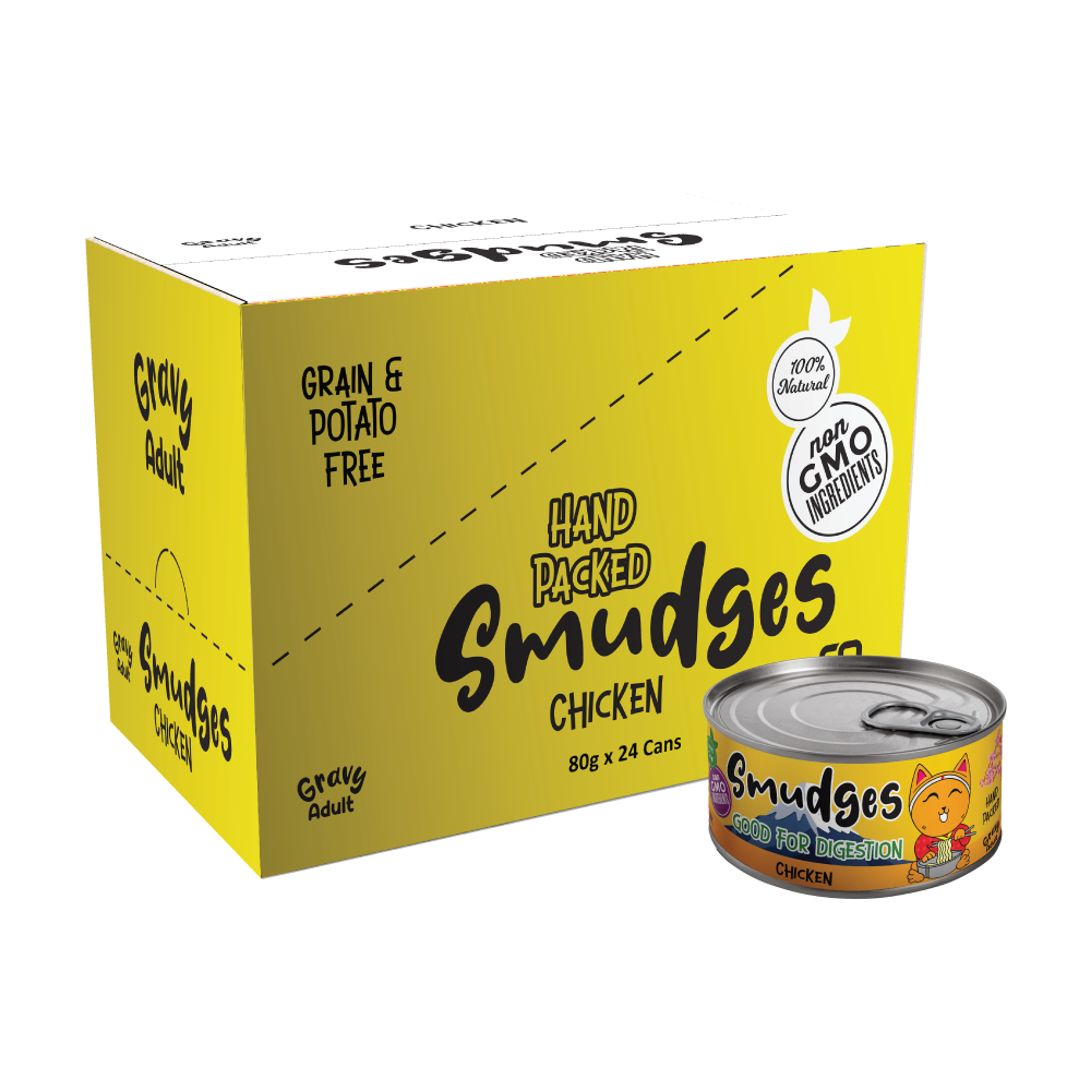 Smudges Adult Cat Chicken Flakes in Gravy 80g Pack of 12