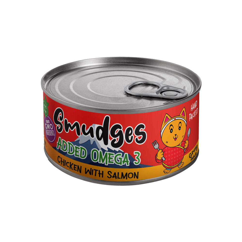 Smudges Adult Cat Chicken With Salmon In Gravy 80g Pack of 12