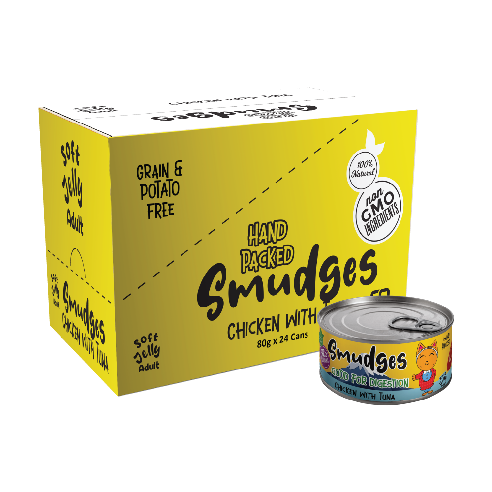 Smudges Adult Cat Chicken Flakes With Tuna In Soft Jelly 80g Pack of 12