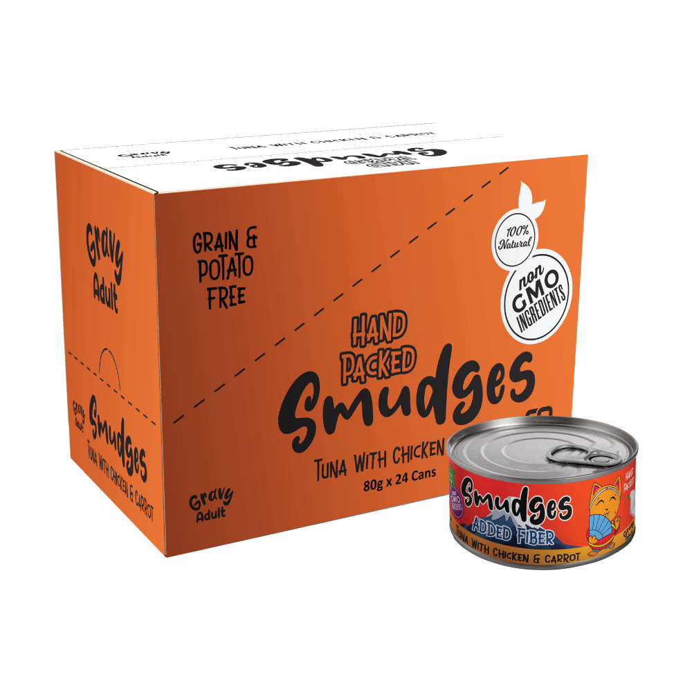 Smudges Adult Cat Tuna Flakes With Chicken & Carrot in Gravy 80g Pack of 12