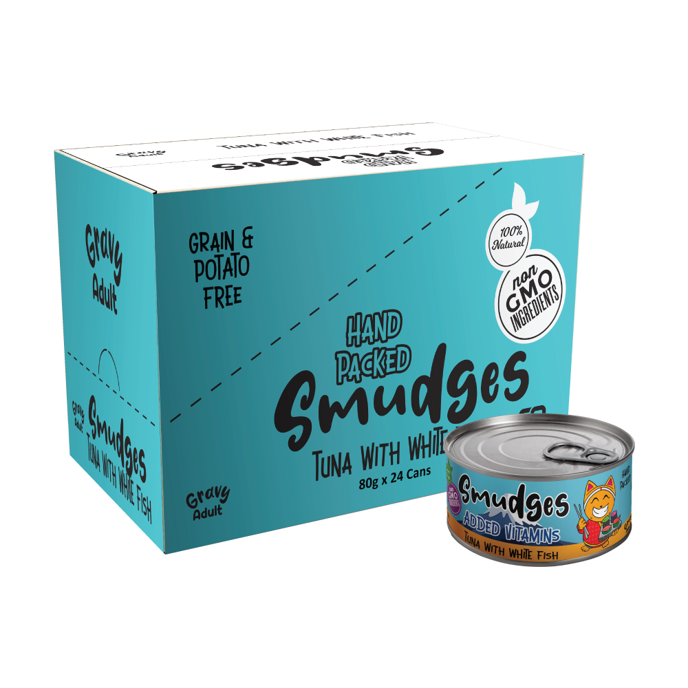 Smudges Adult Cat Tuna with White Fish in Gravy 80g Pack of 12
