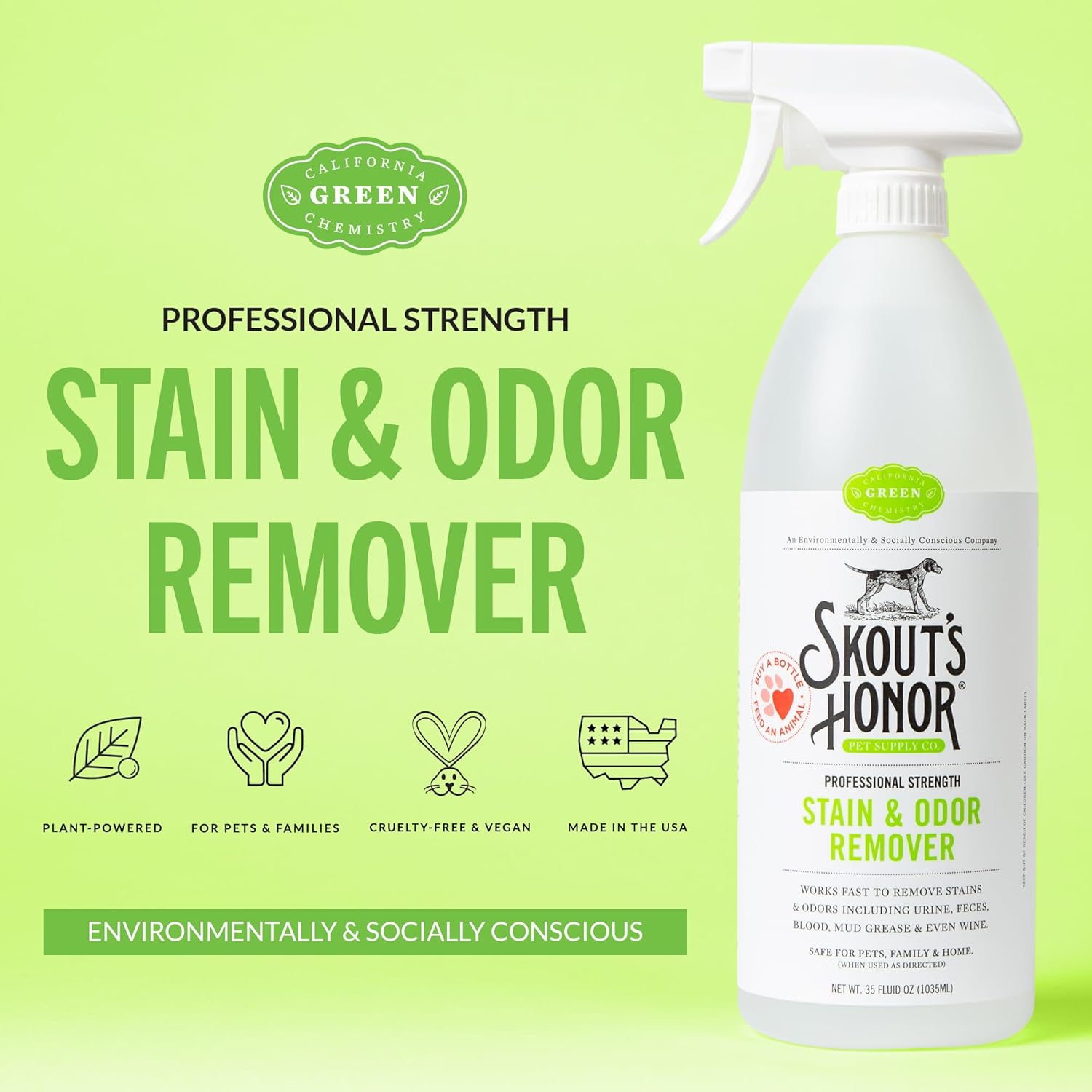 Skouts Honor Stain & Odor Remover  1 Liter Pet Essentials