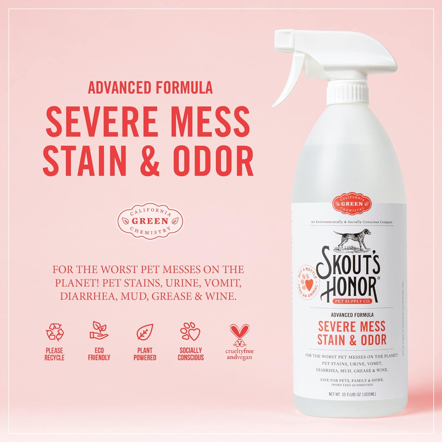 Skouts Honor Stain & Odor Severe Mess Advanced Formula DOG  1 Liter Pet Essentials
