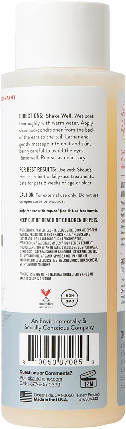 Skouts Honor Probiotic Itch Relief Shampoo  475ML/16Oz Pet Essentials & Wellness