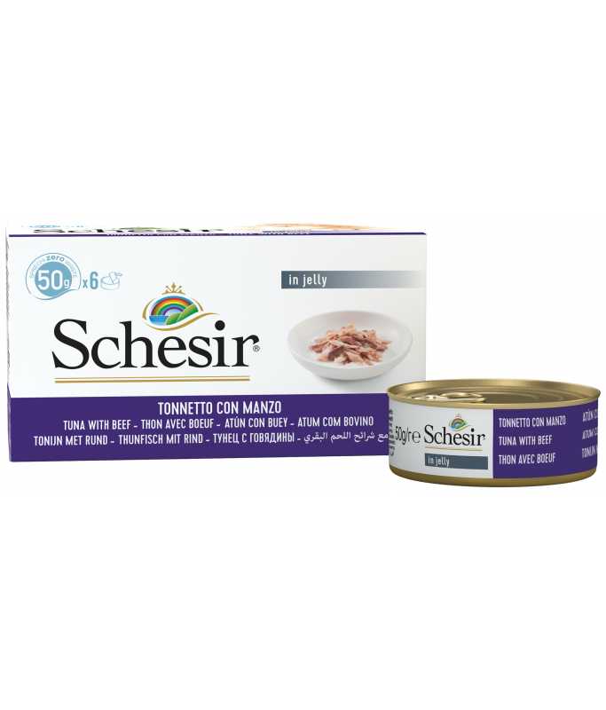 Schesir Cat Multipack Tuna with Beef 6x50g can