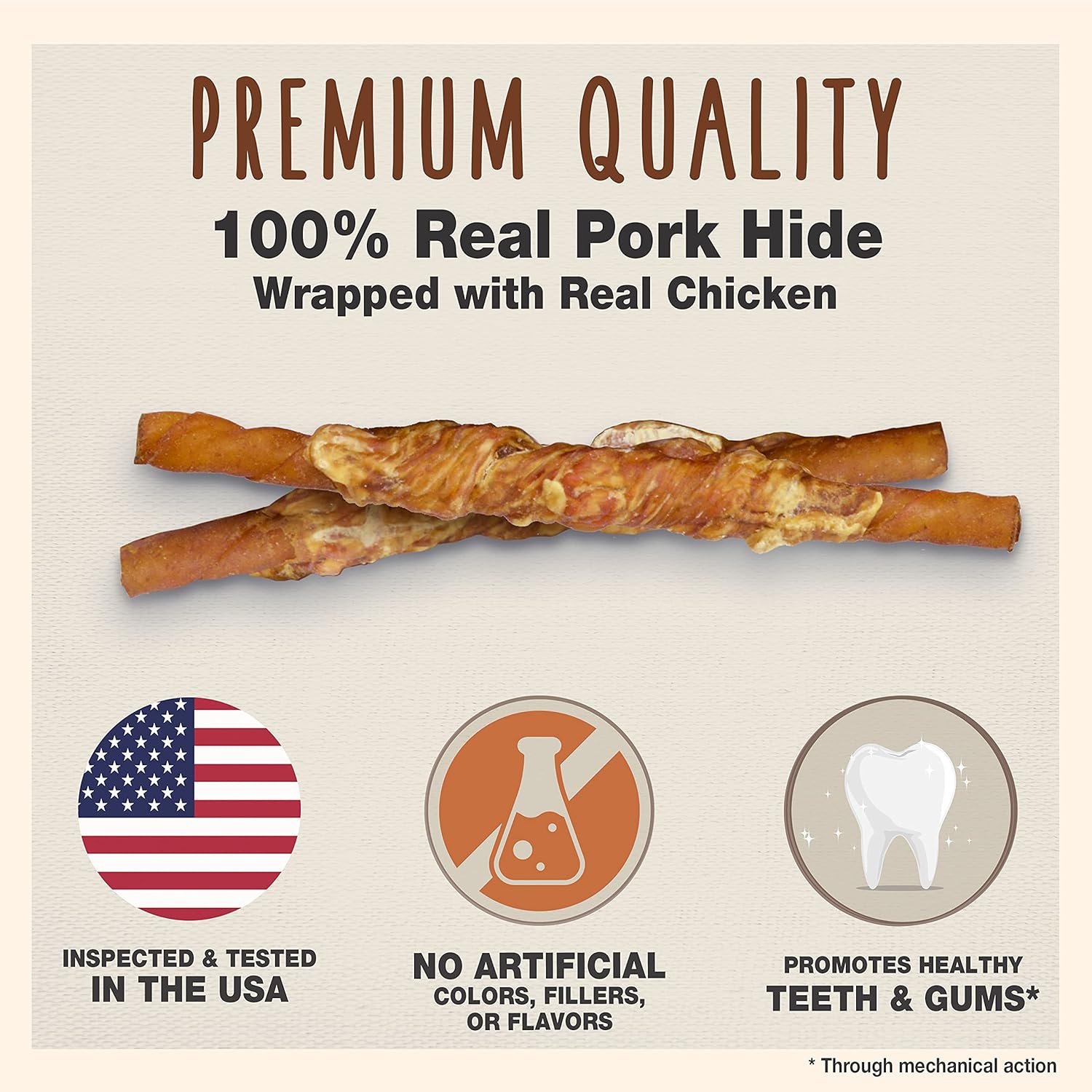 Cadet Pork Hide & Chicken Twists 22pk  Dog Treats & Chews