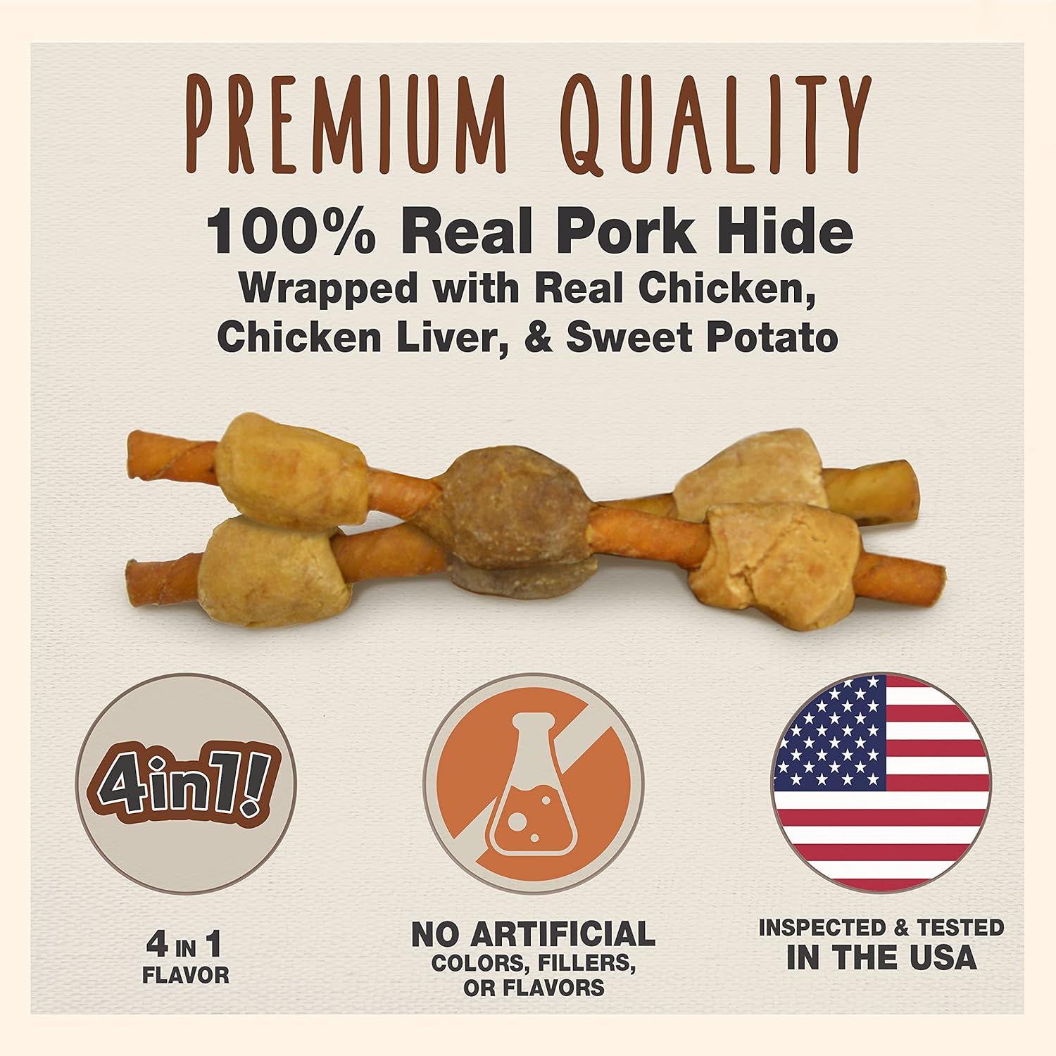 Cadet Pork Hide Shish Kabobs 18pk Dog Treats & Chews