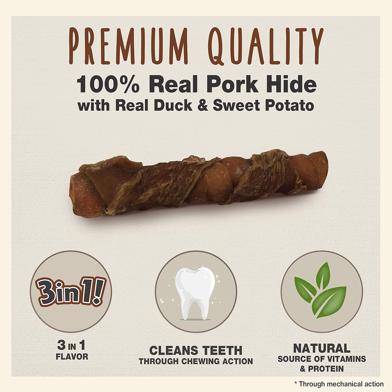 Cadet 6 pk. Duck & Sweet Potato Triple Chew Treat Dog Treats & Chews