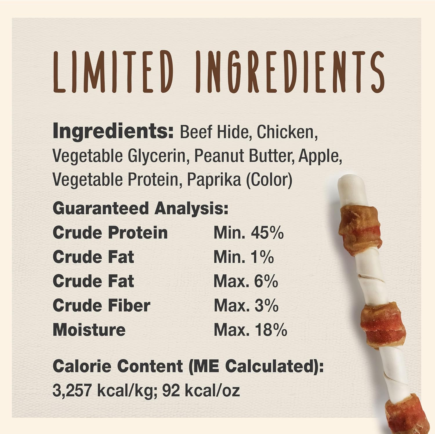 Cadet 3 pk Large Kabobs Apple Peanut Butter Delight  Dog Treats & Chews