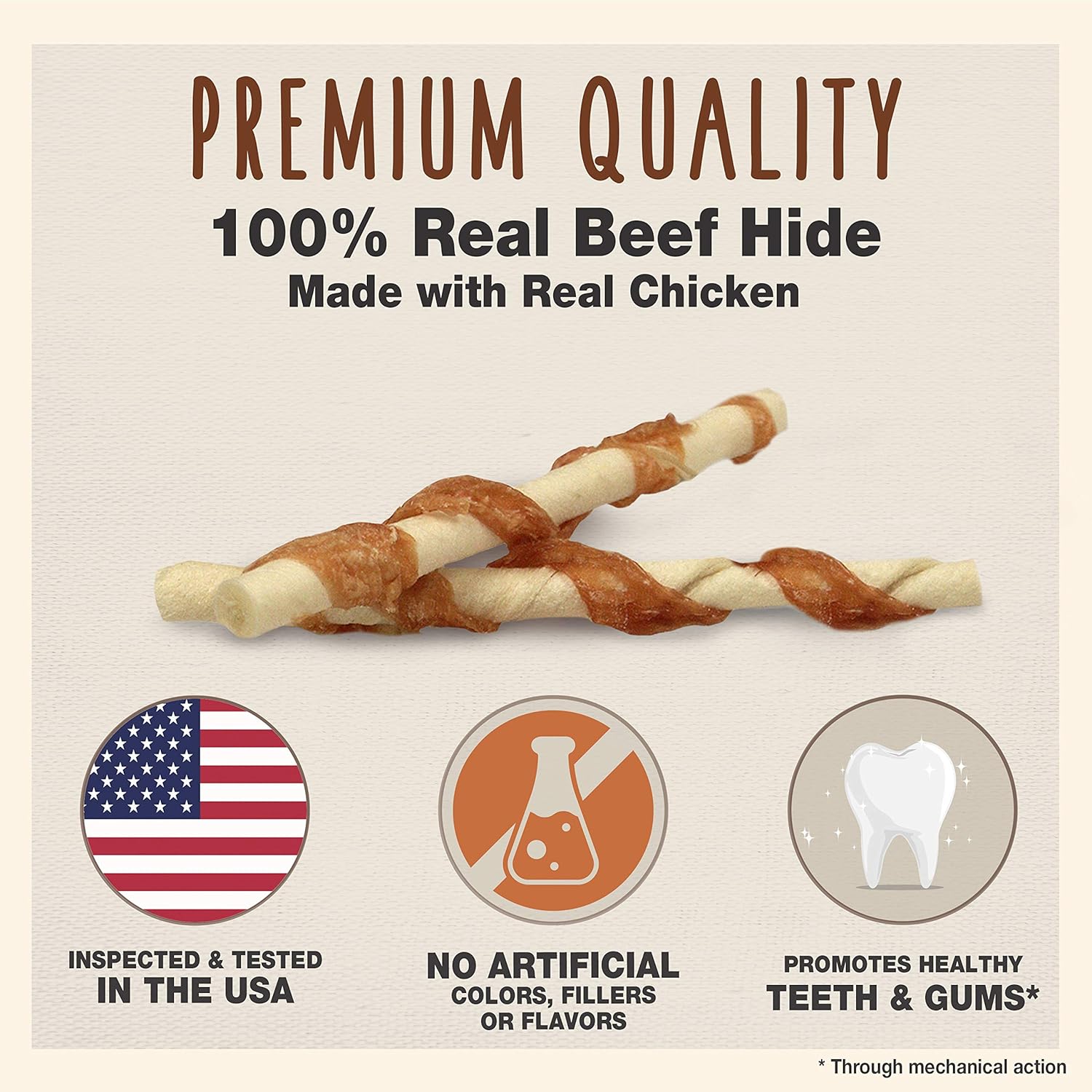 Cadet 14 pk. Beef Hide (Rawhide) and Chicken Twists  Dog Treats & Chews