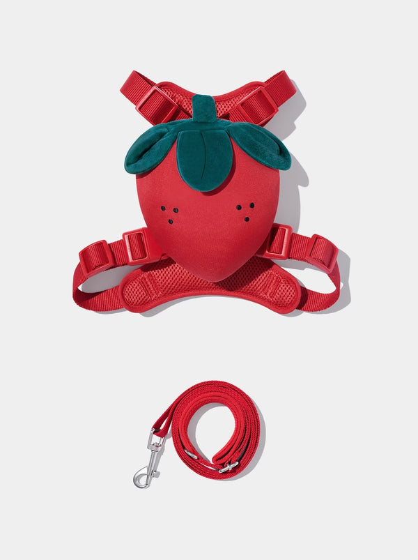 VETRESKA Strawberry Pet Backpack, Harness & Leash Set (XS)