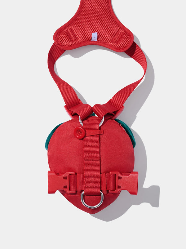 VETRESKA Strawberry Pet Backpack, Harness & Leash Set (S)