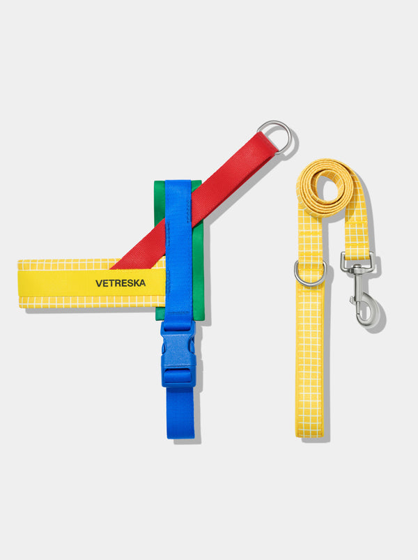 VETRESKA Chroma Pet Harness & Leash Set-Yellow (M)