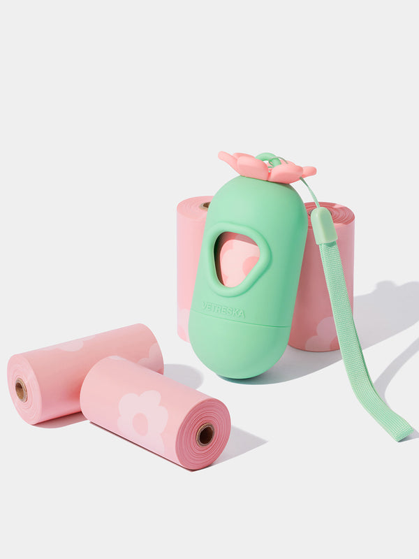 VETRESKA Flora Pet Poop Bags & Dispenser (1 Dispenser + 1 Roll)