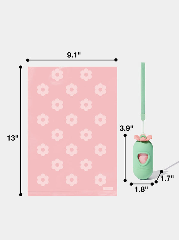 VETRESKA Flora Pet Poop Bags & Dispenser Set (1 Dispenser + 7 Rolls)