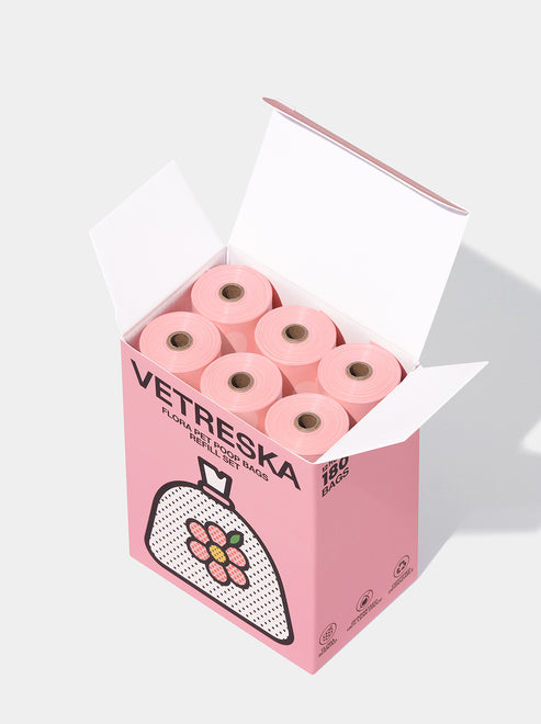 VETRESKA Flora Pet Poop Bags Refill Set (12 Rolls)