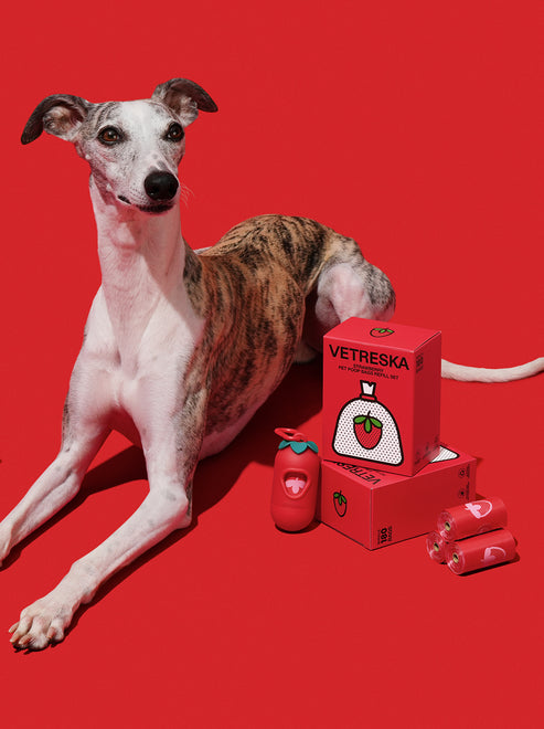 VETRESKA Strawberry Pet Poop Bags Refill Set (12 Rolls)