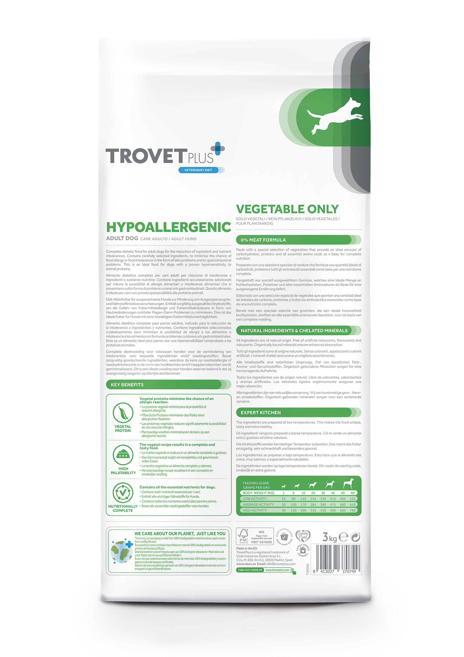 Trovet Plus Adult Dog Hypoallergenic Vegetable Only Dry Food 10 Kg