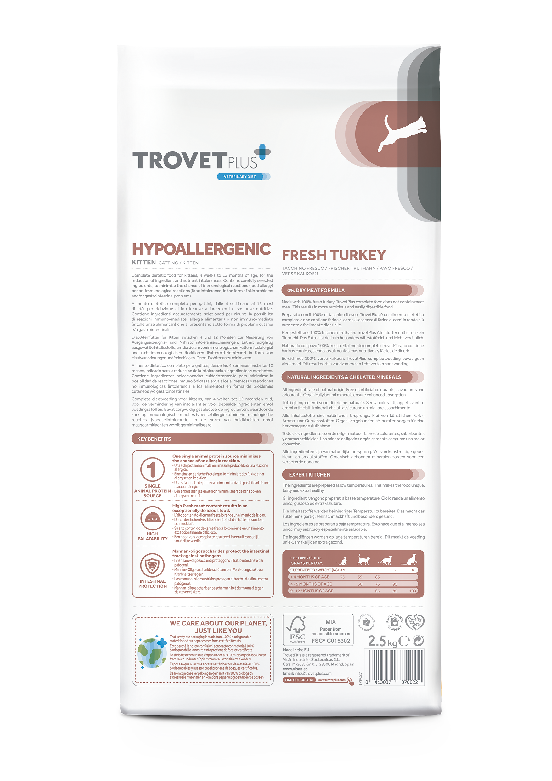 Trovet Plus Kitten Hypoallergenic Turkey Dry Food 2.5 Kg