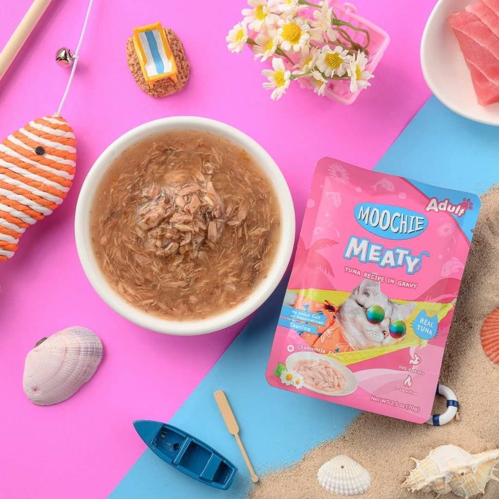 Moochie Cat Food Tuna Recipe In Gravy Pouch 70g Pack of 12
