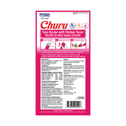 Inaba Churu Tuna with Shrimp - 56g - Pack of 12