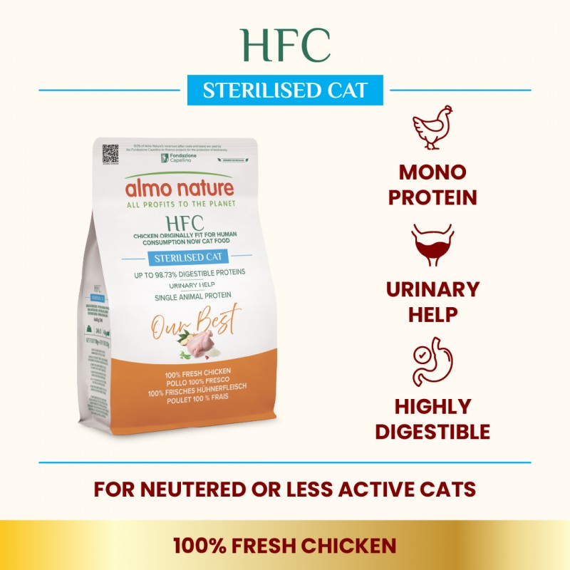 Almo Nature Adult Sterilised - Chicken Dry Food 300 g