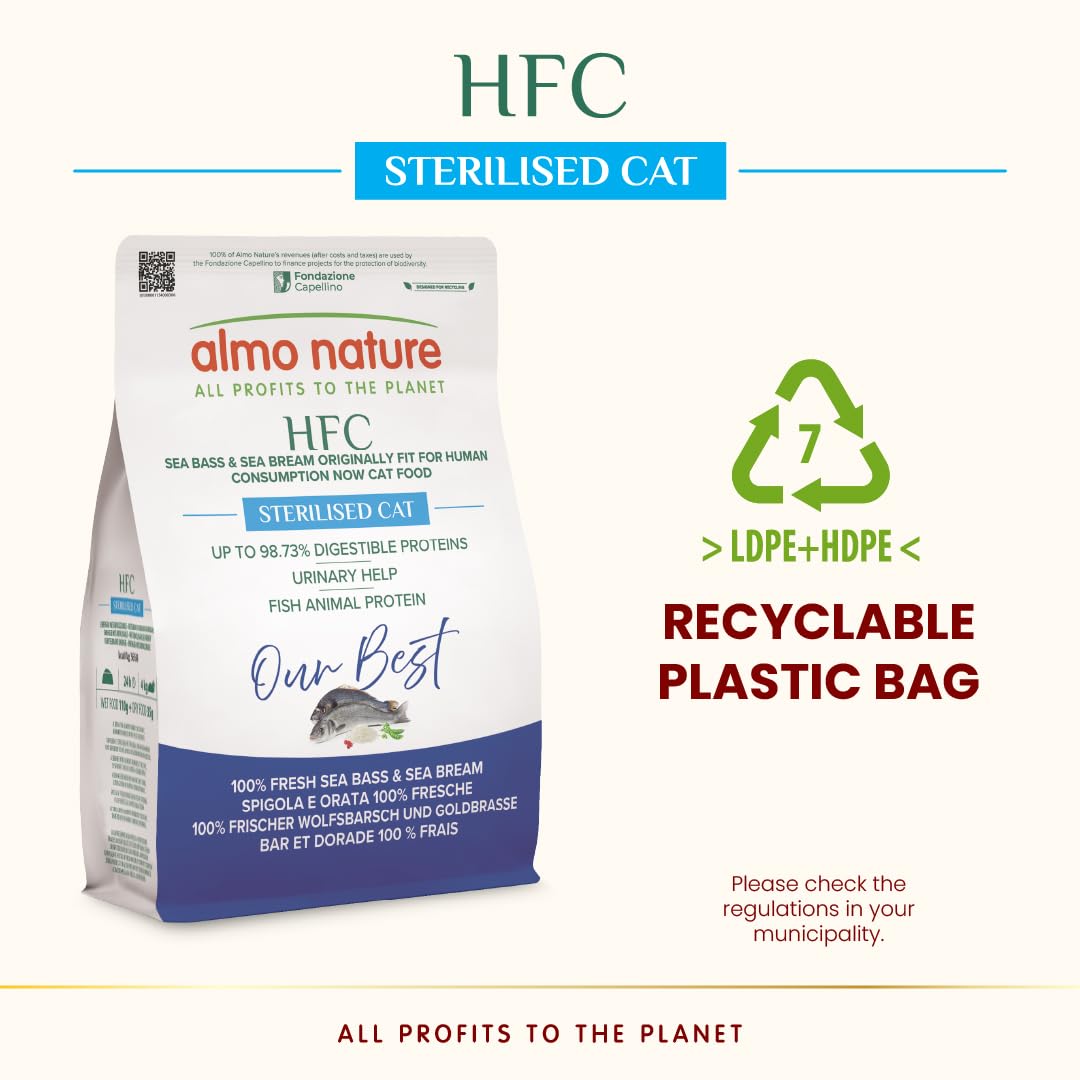 Almo Nature Adult Sterilised - Sea Bass and Sea Bream Dry Food 300 g