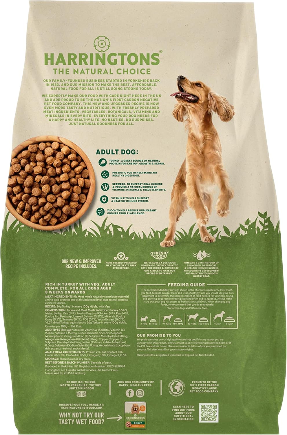Harringtons Complete Turkey with Veg Adult Dry Dog Food 15KG