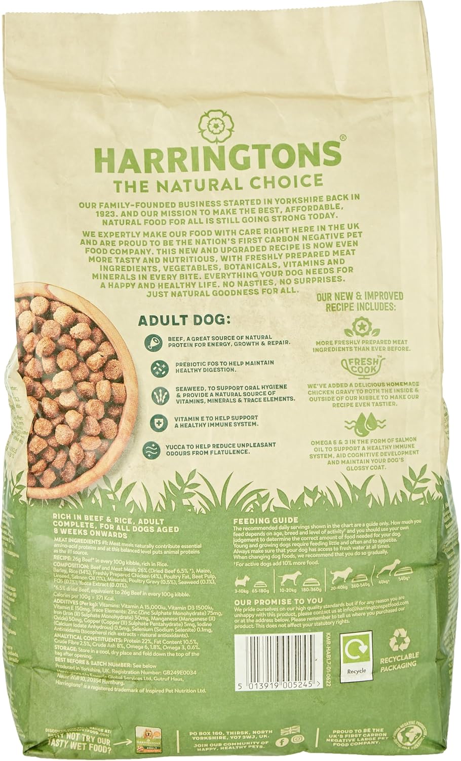 Harringtons Complete Beef Adult Dry Dog Food 1.7KG
