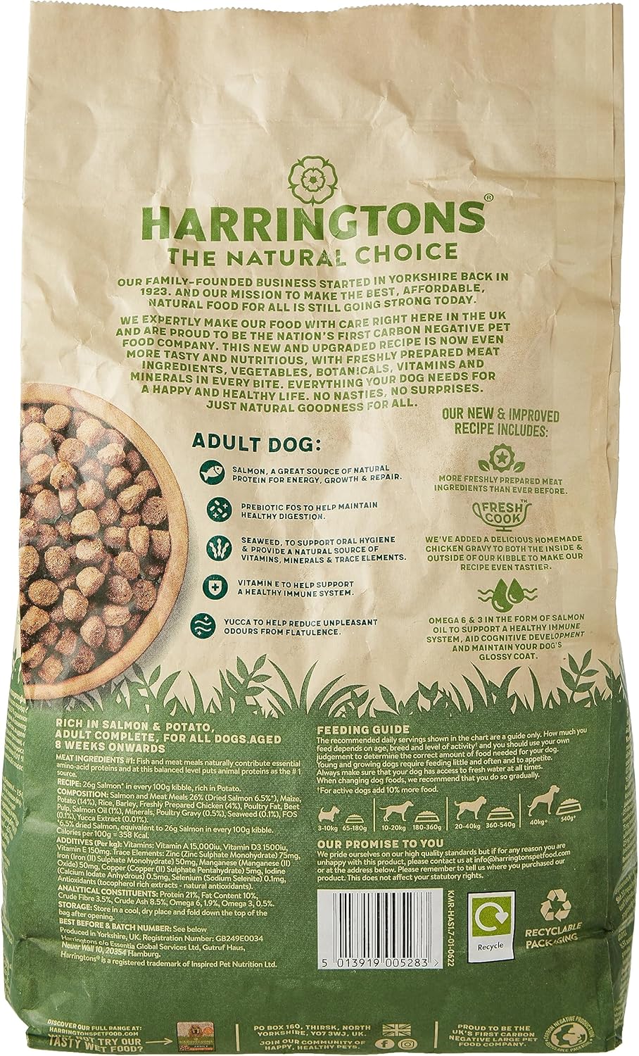Harringtons Complete Salmon & Potato Adult Dry Dog Food  1.7KG