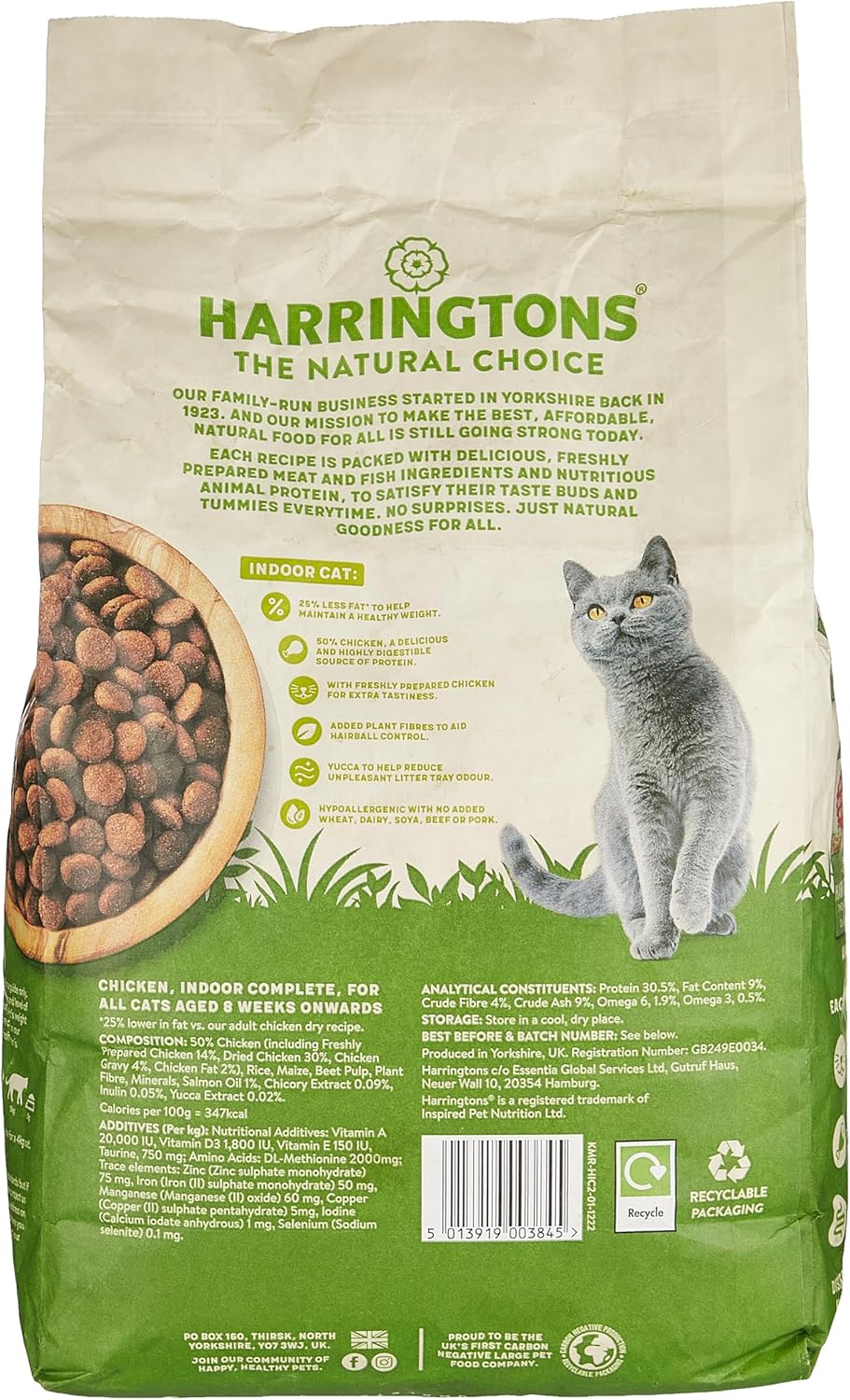 Harringtons Complete Indoor Chicken Dry Cat Food 2kg