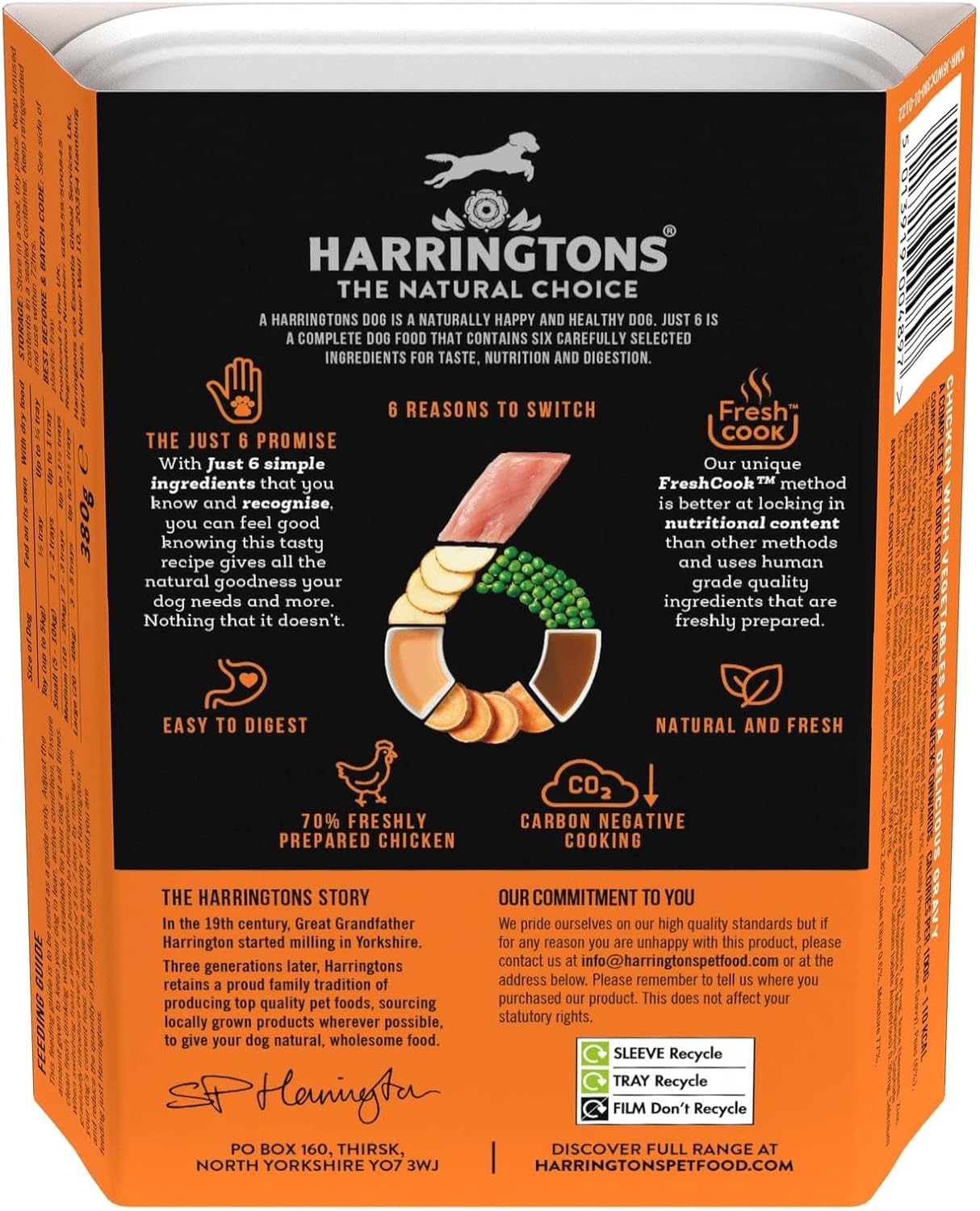 Harringtons Just 6 Chicken Grain Free Adult Wet Dog Food 380g