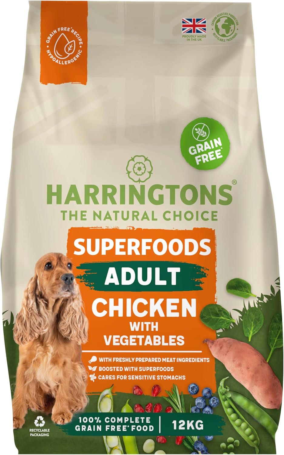 Harringtons Superfoods Chicken with Vegetables Adult Dry Dog Food 12KG