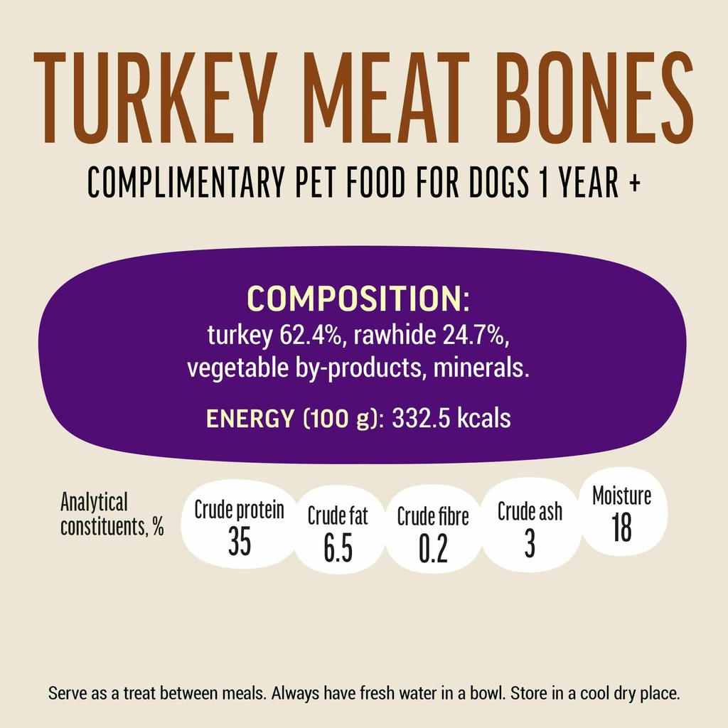 Dog Fest Turkey Meat Bones for Small Breeds 55g