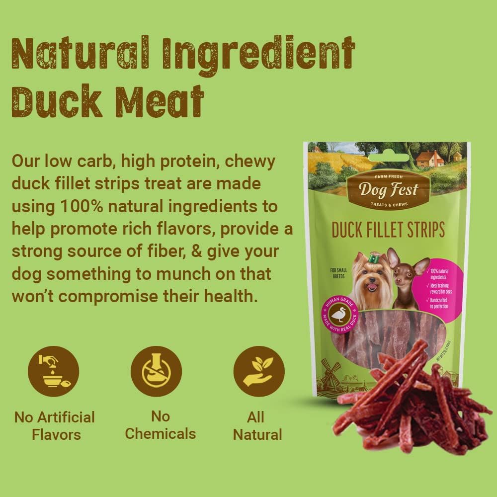 Dog Fest Duck Fillet Strips for Small Dogs - 55g