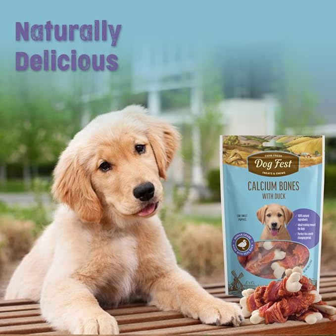 Dog Fest Calcium Bones with Duck Puppy Treats - 90g