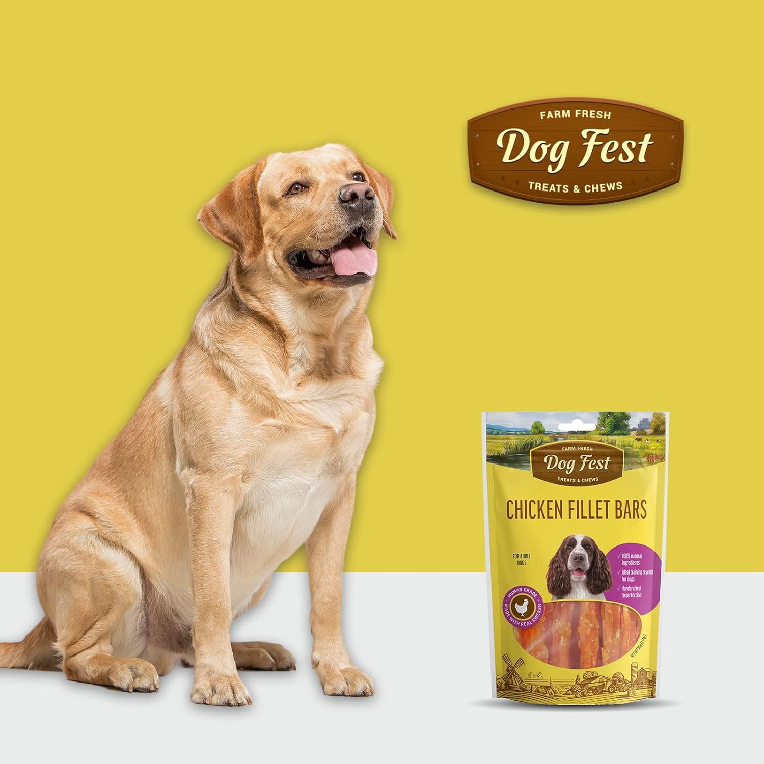 Dog Fest Farm Fresh Chicken Fillet Bar Treats - 90g